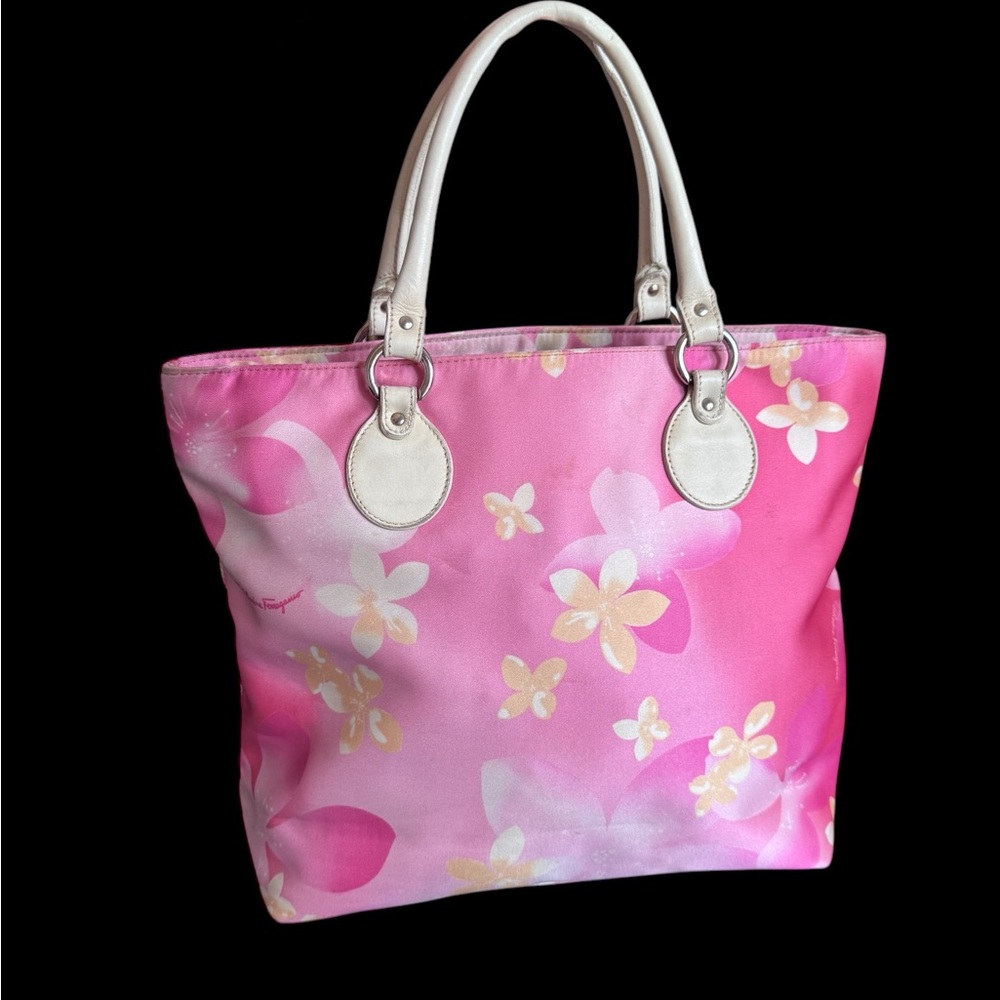 Salvatore Ferragamo satin Floral Tote Bag - Picture 2 of 9